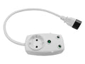 Multi Plug 1x16A 1x5A 0.5m IEC Cord White