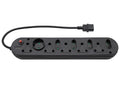 Multi Plug 5x16A 5x5A 0.5m IEC Cord Black